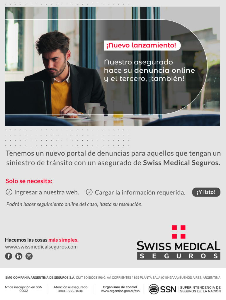 Swiss Medical Seguros simplifica los reclamos de terceros mediante un portal exclusivo para realizar la denuncia en forma remota.